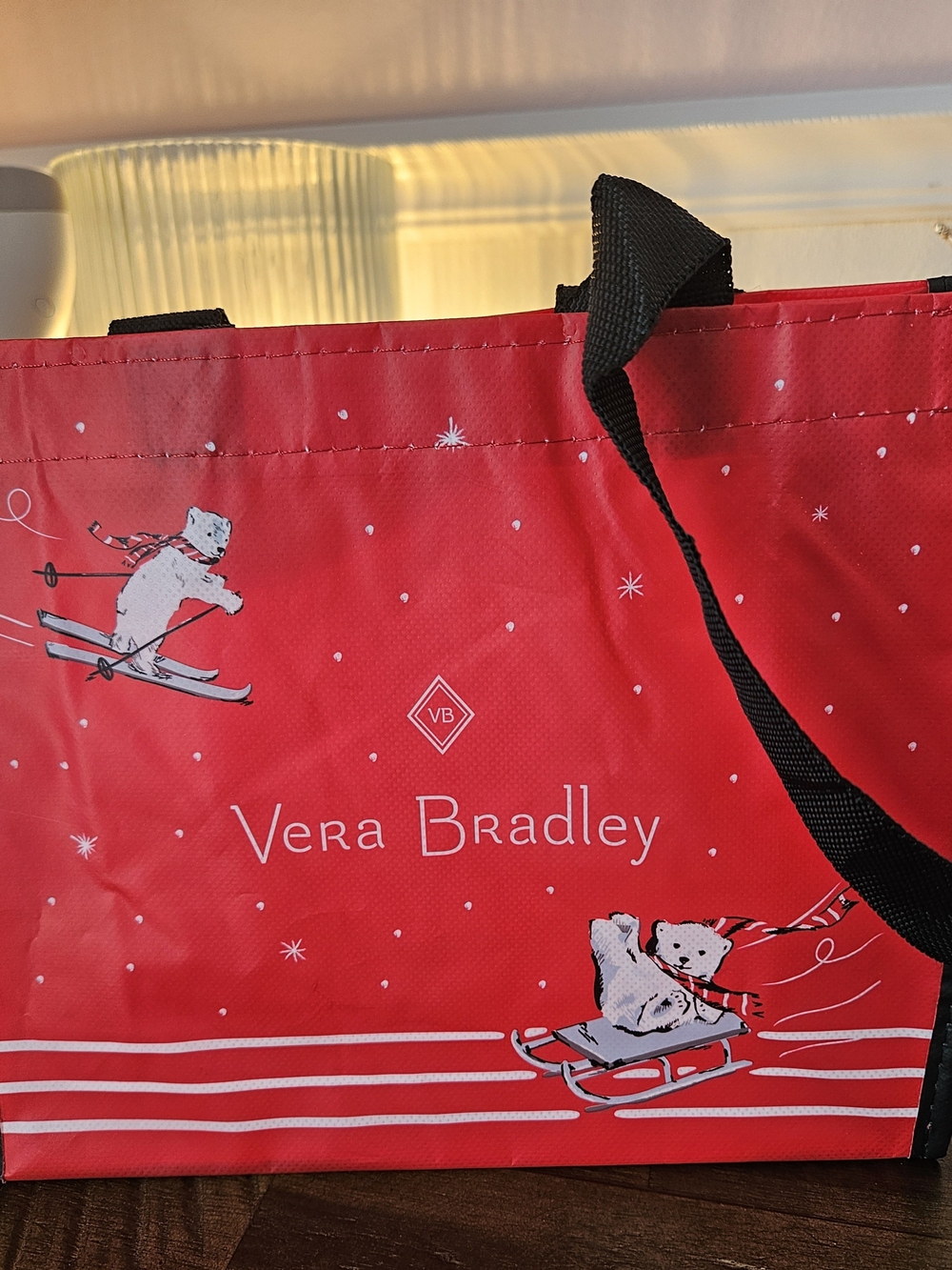 Vera Bradley Red Holiday Polar Bear Tote Small
